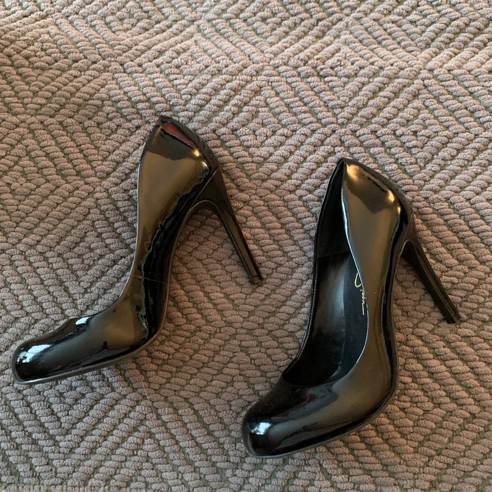 Jessica Simpson Calie Black Patent Heels
